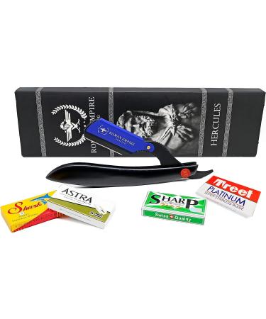 Razor Blades Club Roman Reich Razor Hercules New Razor professional hairdresser for beard mustache and contours (Astra-Hharp-Hhark-Voskhod) (blue 20 units (1 piece) blue 1 piece (1 Pack) - Buy Online on GoSupps.com