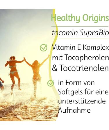 Healthy Origins Natural Tocomin SupraBio 50mg - 60 Softgels Gluten Free Non-GMO Vitamin E Supplement - Buy Online on GoSupps.com