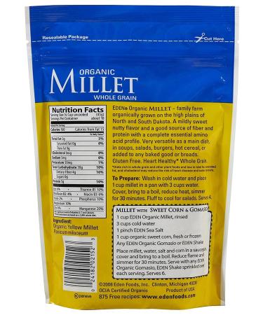 Eden Organic Millet 16 oz | Gluten-Free Grain for Healthy Recipes - Buy Online on GoSupps.com