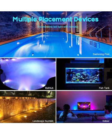 Buy Aled Light Underwater LED RGB Lights - 4 Waterproof Multi-Color Pond Lights with Remote Control & Suction Cups for Fish Tank & Vase Decoration - Buy Online on GoSupps.com