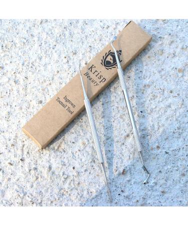 Ingrown Toenail Tools - Stainless Steel Spoon Shaped Double Ended Lifter & Nail File Trimmer Set by Krisp - Buy Online on GoSupps.com