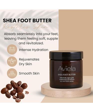 Aviela Shea Butter Foot Cream For Very Dry Feet & Cracked Heels | Intensely Moisturising | Vegan & Cruelty Free 100% Natural | 60ml Foot Moisturiser Cream - Buy Online on GoSupps.com