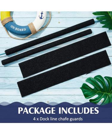 Boat Dock Line Chafe Guards - Set of 4, 24 Inch Removable & Secure Black Rope Chafe Guards - Buy Online on GoSupps.com