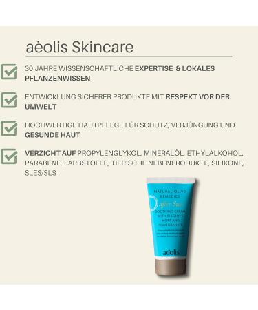 Aeolis Skincare After Sun Soothing Cream - Natural Aloe Vera & Olive Oil | St. John's Wort & Pomegranate | Perfect Gift Ideas | 100% Sustainable - Buy Online on GoSupps.com