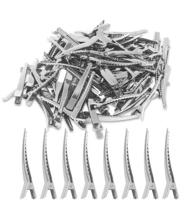 6cm Silver Alligator Teeth Prongs Clips Holders for Hair Care  Arts & Crafts Projects  Dry Hanging Clothing  Office Paper Document Organization (100 Pieces)
