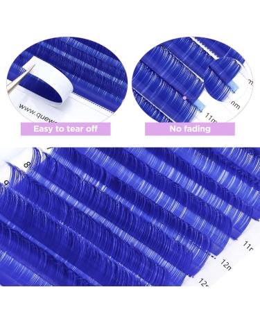 QUEWEL Colored Classic Eyelash Extensions | 0.07 C/D Curl 8-15mm | Blue Lash Extensions for Salons | Perfect for International Shipping - Buy Online on GoSupps.com