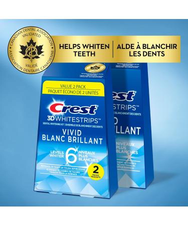 Crest 3DWhitestrips Classic Vivid At-home Teeth Whitening Kit 10 Treatments 6 Levels Whiter Pack of 2 20 Treatments - Buy Online on GoSupps.com