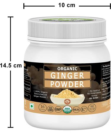 Organic Ginger Powder/Sunth - 16 Oz/1 lbs | USDA Certified, 100% Pure & Natural, Cold Symptom Relief | Kitchen Spice for Flavor & Aroma | RAW, Non GMO - Buy Online on GoSupps.com