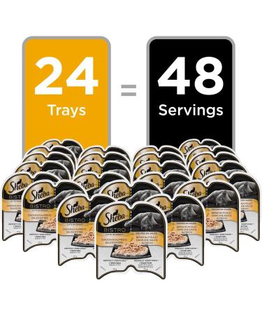 SHEBA Bistro Perfect PORTIONS Cat Food Wet Adult Cuts in Gravy Chicken in Alfredo Sauce Entr e 75g Tray (24 Pack) Cuts in Gravy Chicken in Alfredo Sauce Entr e 75 g (Pack of 24) - Buy Online on GoSupps.com