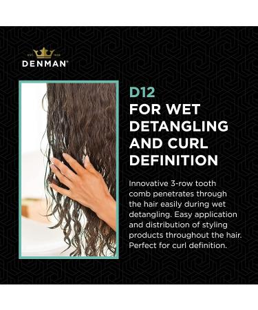 Denman 3 Row Detangle and Tease Styling Comb (BLACK) - Perfect for Wet Detangling, Backcombing, and Separating Curls | D12 - Buy Online on GoSupps.com