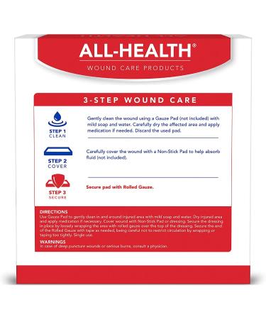 10 Pack: All Health Rolled Gauze Pads 3 X 2.5 Yds - White, for Wound Cleaning & Covering - Buy Online on GoSupps.com
