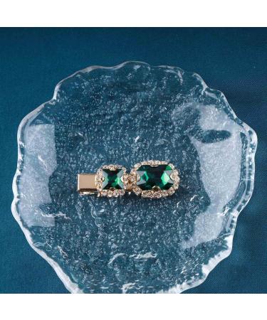 Cimenexe Bohemian Emerald Hair Clip Green Crystal Hair Pins Clips Green Cz Paved Hair Barrette Square Emerald Crystal Headdress Hair Accessories Jewelry for Women and Girls Gifts - Buy Online on GoSupps.com