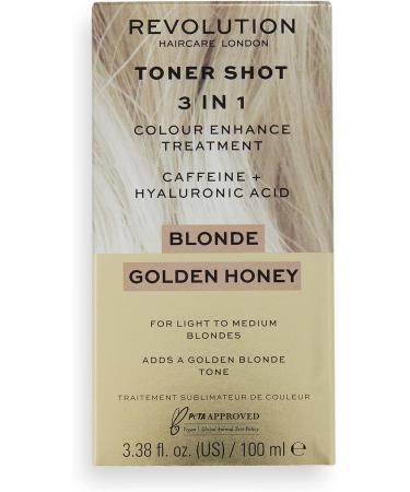 Revolution Beauty London 3-in-1 Blonde Hair Toner Shot 100ml - Golden Honey Semi-Permanent Hydrating Treatment - Buy Online on GoSupps.com