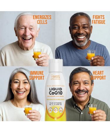 MBS Biotechnology Liquid CoQ10 120mg of Bioavailable Ubiquinone for Superior Absorption. Support Heart Bone and Skin Health with a Natural Antioxidant. 35 Servings in a Convenient 17 oz Bottle. - Buy Online on GoSupps.com