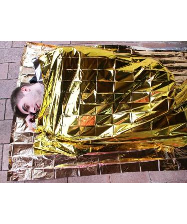 Medi-Inn+ Gold Silver Rescue Blanket | 160x210 cm | Emergency First Aid & Cold/Heat Protection | Bulk Pack of 100 - Buy Online on GoSupps.com