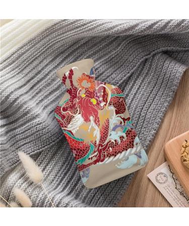Japanese Dragon Hot Water Bottle - Rubber Pain Relief Cramps & Foot Warmer | Ideal Hot & Cold Therapy - Buy Online on GoSupps.com