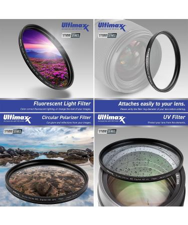 Ultimaxx 55MM Lens Filter Kit with 2.2X Telephoto, Wide Angle, Macro Lenses - Compatible with Nikon D3400 D3500 D5500 D5600 Camera & AF-P DX 18-55mm Lens - Buy Online on GoSupps.com