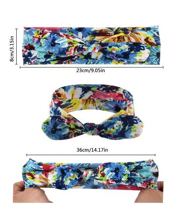 Yeshan Flower Printed Boho Bow Headbands for Women - Pack of 6 Fashion & Sport Hair Accessories - Buy Online on GoSupps.com
