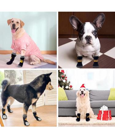 2 Pairs Anti Slip Dog Socks Paws Stop Licking Dog Cat Paw Protectors with Waterproof Rubber Bottom and Adjustable Straps Dog Claw Socks for Puppy Dog Indoor Outdoor Hardwood Floor Walking (M) - Buy Online on GoSupps.com