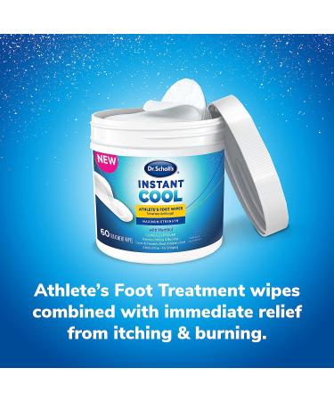 Dr. Scholl's Instant Cool Athlete's Foot Treatment Wipes 60ct - Fast Relief - Buy Online on GoSupps.com