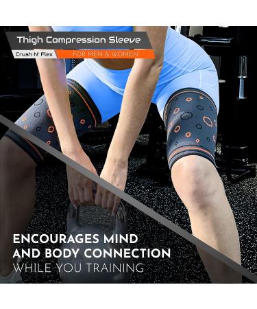 CrushN'Flex Thigh Compression Sleeves (Pair) - Thigh Support for Upper Leg, Quad, Hamstring - Ideal for Running, Sports, Weightlifting - Groin Pulls, Active Recovery - Men and Women (Medium) - Buy Online on GoSupps.com