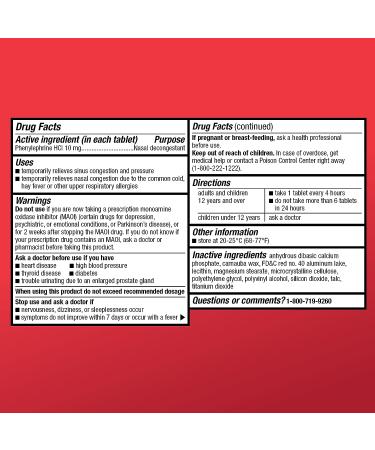 Amazon Basic Care Sinus PE 10mg Decongestant Tablets - 36 Count - Buy Online on GoSupps.com