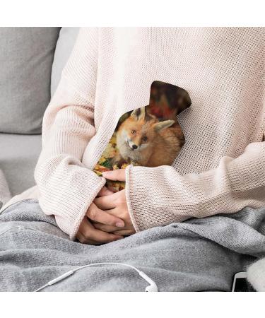 Fox Leaf Hot Water Bottle with Plush Cover - Cozy Bed Warmer for Adults & Children | 26.5x15.3cm - Buy Online on GoSupps.com