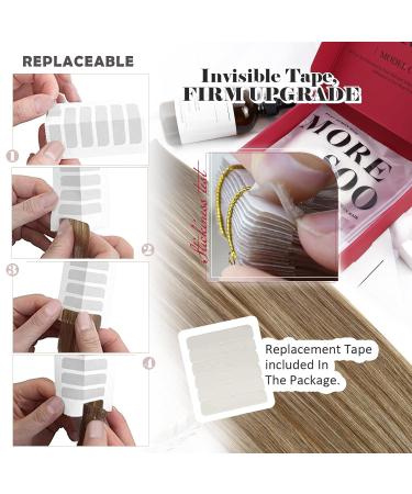 Buy Moresoo Tape-In Extensions | Real Hair Ombre Blonde to Dark Brown | 50g 55cm #4/613 - Invisible & Durable - Buy Online on GoSupps.com