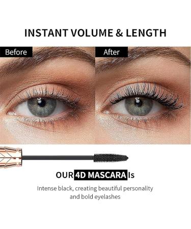 Yanquina Super Long Mascara 4d Long Curling Hold Makeup Mascara Rich Black Mascara Waterproof Sweat Proof Drying Not Sticky No Clumping Black Voluminous Mascara (Black 1) Black 5 g (Pack of 2) - Buy Online on GoSupps.com