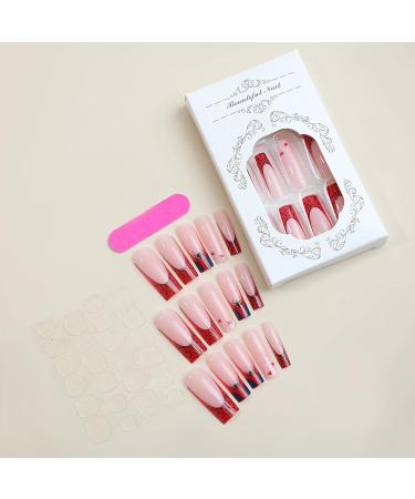 Buy BABALAL Square Press On Nails - 24Pcs Red French Spider Design Halloween Acrylic Nails for Women & Girls | Long Fake Nails | Squoval Manicure - Buy Online on GoSupps.com