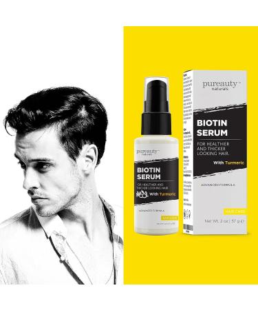 Biotin Hair Growth Serum with Turmeric - For Men and Women - Pureauty Naturals 2oz - Buy Online on GoSupps.com