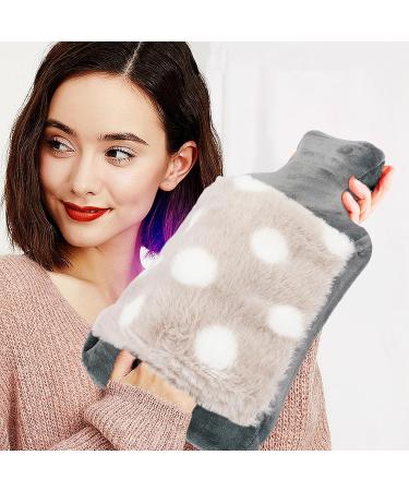 Hot Water Bottle with Kangaroo Pocket - 2L Grey Bed Bottle for Adults & Kids | Warmth & Comfort - Buy Online on GoSupps.com