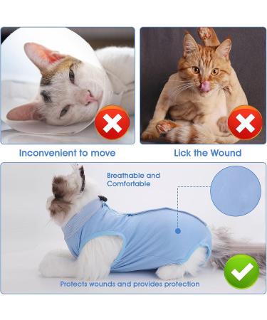 Cobee Professional Recovery Suit for Cats & Kittens | Abdominal Wound & Skin Disease Solution | Surgery Recovery & E-Collar Alternative (Size S Blue) - Buy Online on GoSupps.com
