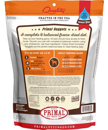 Primal Freeze Dried Beef Formula Dog Food 14oz - Made in USA, Grain-Free Raw Nuggets - Buy Online on GoSupps.com