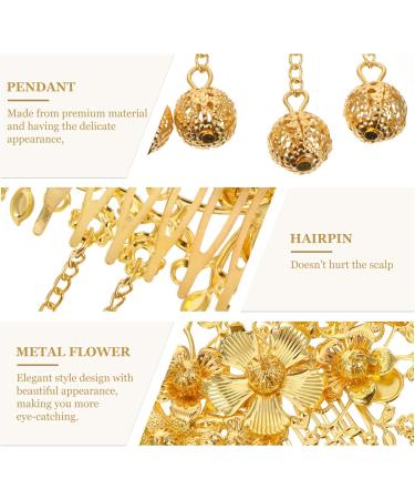 Lurrose Golden Hair Pin Chinese Wedding Decor Decor 1pc Gold Bridal Hair Comb Bridal Hair Piece Chinese Style Hairpin Tassel Hair Accessories for Party Bridal Hair Bridal Hair Clip - Buy Online on GoSupps.com