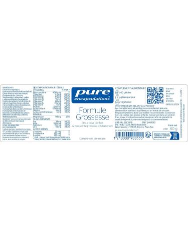 Pure Encapsulations - Pregnancy Formula - Vitamins Minerals & Nutrients for Women - From Childhood Desire & during Pregnancy & Breastfeeding - 60 Vegetable Capsules - Buy Online on GoSupps.com