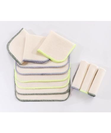 Organic Cotton Flannel Hubs - 15 Pack Baby Washcloths | Eco-Friendly Multi-Way Replacement for Wet Wipes - 21x21 cm Washable Mini Towels - Buy Online on GoSupps.com