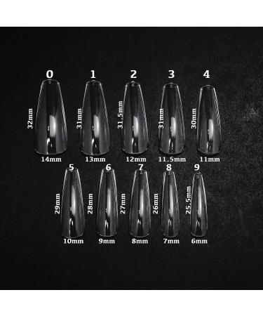 Apres Nail Gel-X Natural Coffin Long Tips Box | 500 Gel-X Tips | Premium Quality 2022 | 10 Sizes 0-9 - Buy Online on GoSupps.com