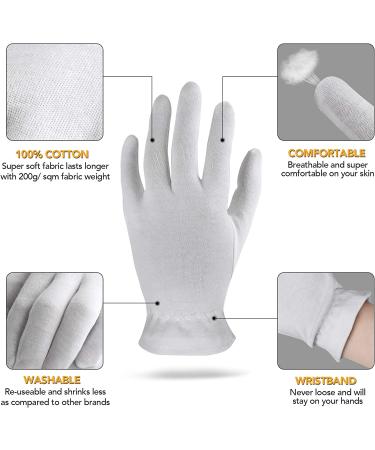 Cotton Moisturizing Gloves for Dry Hands - Eczema Treatment & Skin Spa Therapy, Premium Quality (5 Pairs) - Buy Online on GoSupps.com