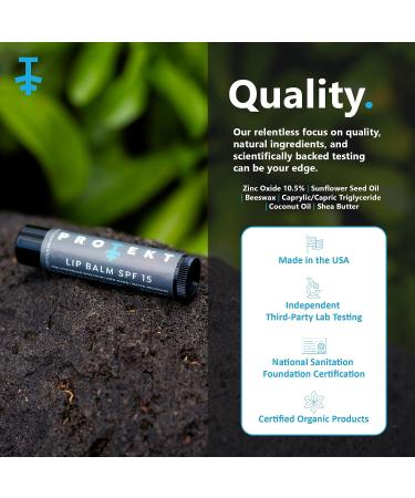 Protekt SPF15 Zinc Oxide Lip Balm - UVA/UVB Broad Spectrum Protection - 0.67oz - Reef Safe & Kid Safe - Moisturizing with Sunflower Seed Oil & Shea Butter - Buy Online on GoSupps.com