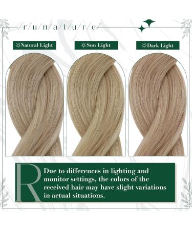 Runature Clip-In Extensions Real Hair | Dark Ash Blonde & Gold Blonde | 25cm (10 Inch) Remy Hair | 50g - 3 Pieces #16P22 - Buy Online on GoSupps.com
