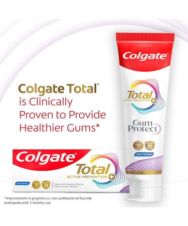 Colgate Total Active Prevention Gum Protect Whitening Toothpaste 3 Pack SLS Free Gingivitis Toothpaste for Bleeding Gums Redness Inflammation Irritation and Sensitivity 3.0 oz 3 Ounce (Pack of 3) - Buy Online on GoSupps.com