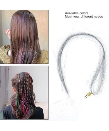 Hair Tinsel Strands Kit Colorful Glitter Bling Sparkly Hair Extension Shiny Hair Extension Tinsels Party Highlights Glitter Hairpieces Hair Accessories for Women Girls Party Cosplay(Silver) - Buy Online on GoSupps.com