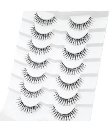 3D Clear Band Cat Eye Wispy Fake Eyelashes - Natural Look & Reusable - 7 Pairs | Happy Heartbeat No.205 - Buy Online on GoSupps.com