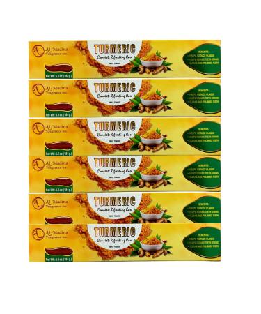 Infinix Herbal and Turmeric Toothpaste with Saffron Tea Tree Aloe Vera and Ginger - Paraben Free & Refreshing Oral Care for Sensitive Teeth - Halal - Pack of 6