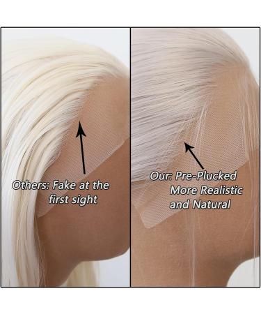 Silver Grey Long Straight Wig | Ash Blonde Synthetic Lace Front Wig for Black Women | Heat Resistant Fiber | Cosplay Daily Wear (Grey) - Buy Online on GoSupps.com