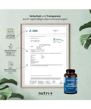 Iron Tablets 50mg - Vegan & Natural Vitamin C - 90 Bisglycinate Tablets for Vegetarians Pregnant Women Children & Fatigue Relief - Buy Online on GoSupps.com