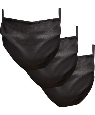 Buy Build Your Brand Unisex Cotton Face Mask 3-Pack - Black Everyday Mask One Size | International Shipping Available - Buy Online on GoSupps.com