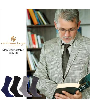 NoblesBox Diabetic Socks | Soft Bamboo for Men & Women | High Circulation, Diabetes, Varicose, Maternity, Neuropathy | 4 Pairs - Buy Online on GoSupps.com