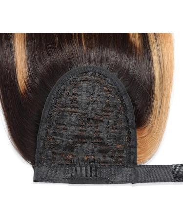 Luovce Ponytail Extension Human Hair Straight Wrap Around Ponytail Clip in Hair Extension 18 inches P4/27 Panio Colour 18 inch P4-27 Panio Colour - Buy Online on GoSupps.com